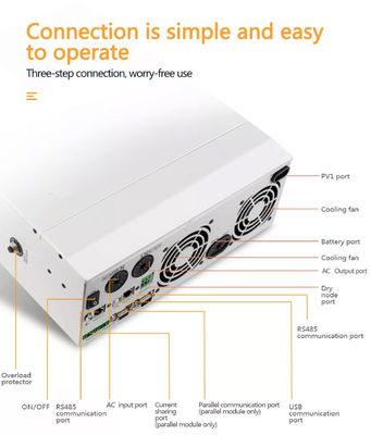 5kw 6kw 5000w Hybrid Pure Sine Wave Off Grid MPPT Solar Inverter With MPPT Charger