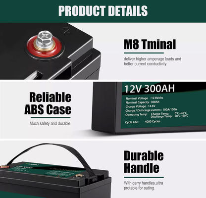 BMS Lifepo4 300AH 12V Lithium Battery Pack For Home Energy Storage System EV