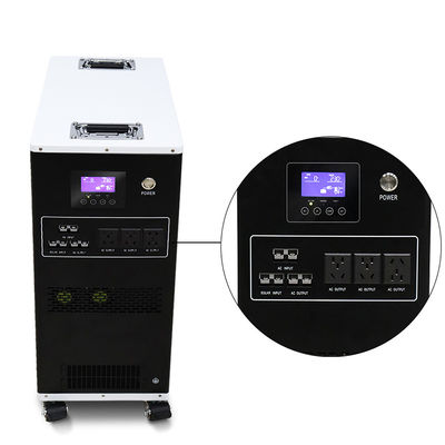 All in one Portable Battery Storage With 220Ah Capacity 25.6V Voltage MPPT Battery With Lockable Wheels and Handle