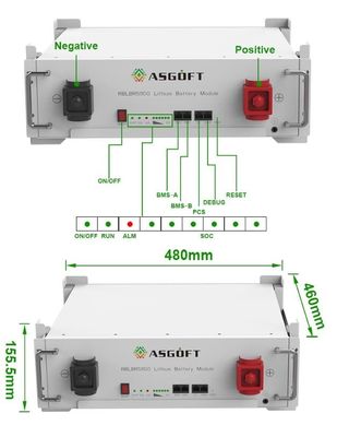 Stackable 51.2V LiFePO4 Energy Storage Battery 5KWH-30KWH UL Certification