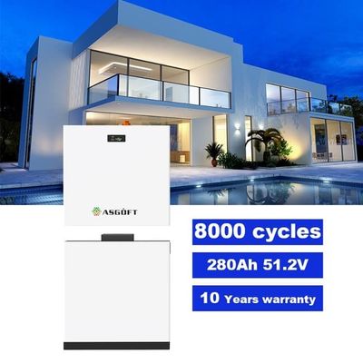 51.2V 280Ah 15kWh LiFePO4 Lithium Battery Stackable Bms 10kWh 20kWh Pv Storage